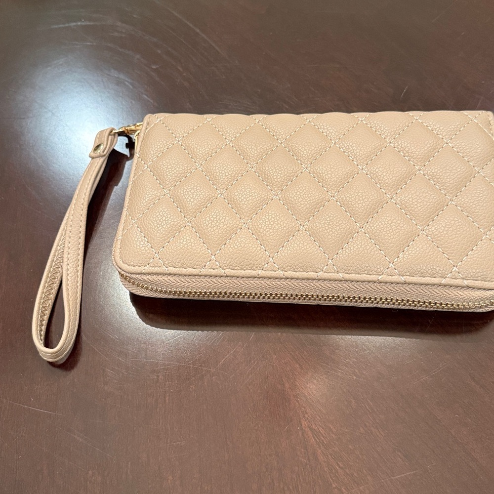 New with Tags Malibu Quilted Sling Backpack and Zip Wallet - Taupe - Picture 2 of 5